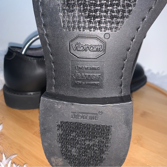 Bates Black Leather Oxfords Mens 7.5 - Picture 9 of 9